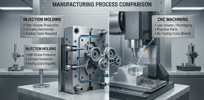 Injection Molding vs CNC Machining: Cost, Speed, and Use Case Comparison